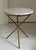 Vintage Gilt Faux Bamboo Tripod Base Gueridon Drinks Table / Side Table With Carrara Marble Top For Sale - Image 9 of 18