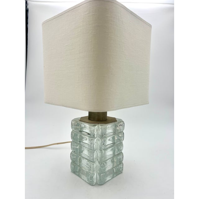 Mid-Century Glass Table Lamp, Italy, 1970s, in Very Good conditions. Designed 1970 to 1979 European Plug (up to 250V).The...