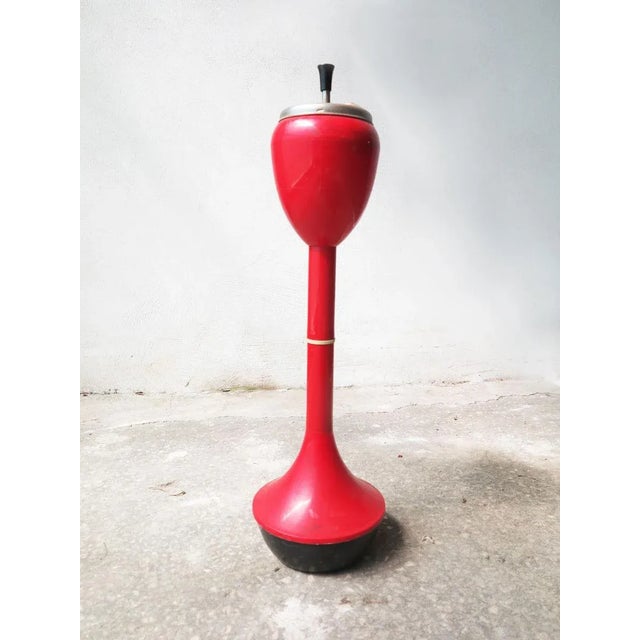 1970s Vintage Red Patented Plastic Ashtray For Sale - Image 5 of 5