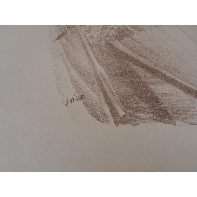 Adolphe Willette The Lovers and Cupid Lithograph Original lithograph on Vellum Arches paper measuring 44,5 x 31 cm. Signed...