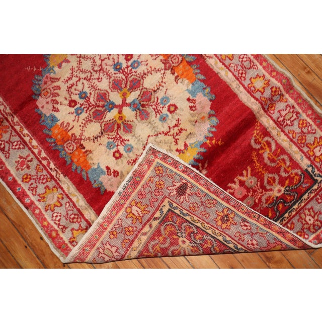 Bright Red Turkish Runner, 3' X 10'9'' For Sale - Image 11 of 12