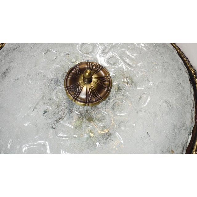 Brass-Frosted Glass Ceiling Lamp with Four Lights from Schröder & Co., 1960s For Sale - Image 6 of 7