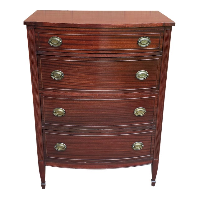 Mid 20th Century Federal Hepplewhite Style Mahogany Chest of Drawers For Sale