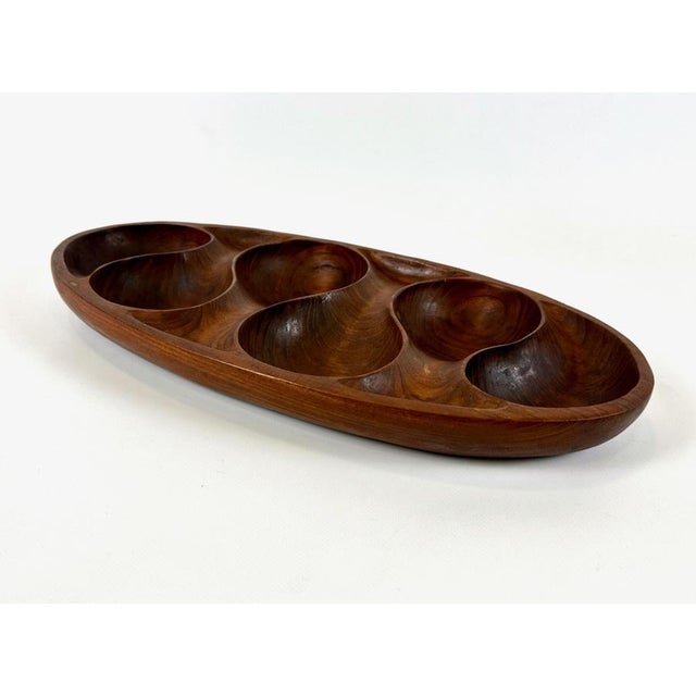 1960s Danish Teak Oval Serving Tray from Laur Jensen, 1960s For Sale - Image 5 of 7