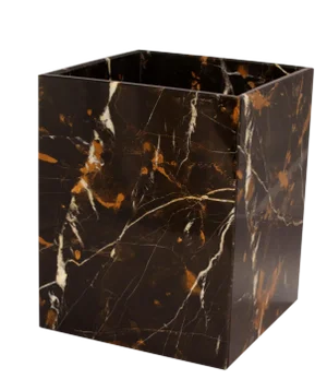 Black & Gold Marble Waste Bin