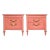 1970s Transitional Pair of Nightstands in Coral Pink - Newly Painted For Sale
