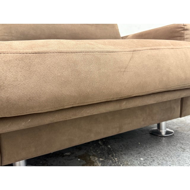 Early 21st Century DellaRobbia Light Brown Ultrasuede Lounge Chair For Sale - Image 11 of 12