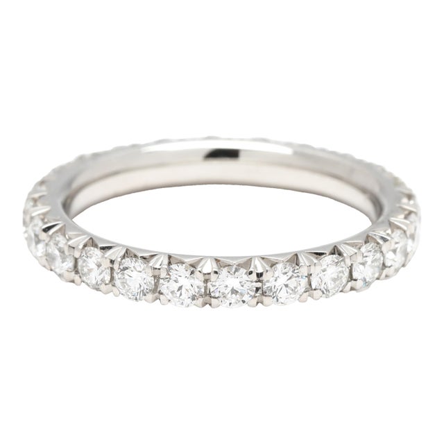 1ctw Diamond Eternity Band Ring, Platinum, Ring Size 4, Stackable For Sale
