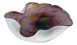 C.1960's Italian Hand-Blown Alfredo Barbini Murano Multi-Color "Tutti-Frutti Catchall, Decorative Bowl