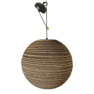 Large Round Recycled Corrugated Cardboard Pendant Ceiling Light Chandelier For Sale