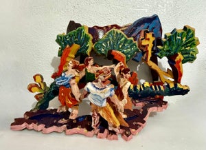 Mimi Gross, Large 3D Sculpture with Hand Painting Construction Mimi Gross Wood Assemblage, 1986