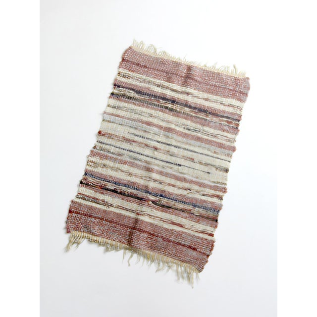 Textile Vintage American Handmade Rag Rug For Sale - Image 7 of 12