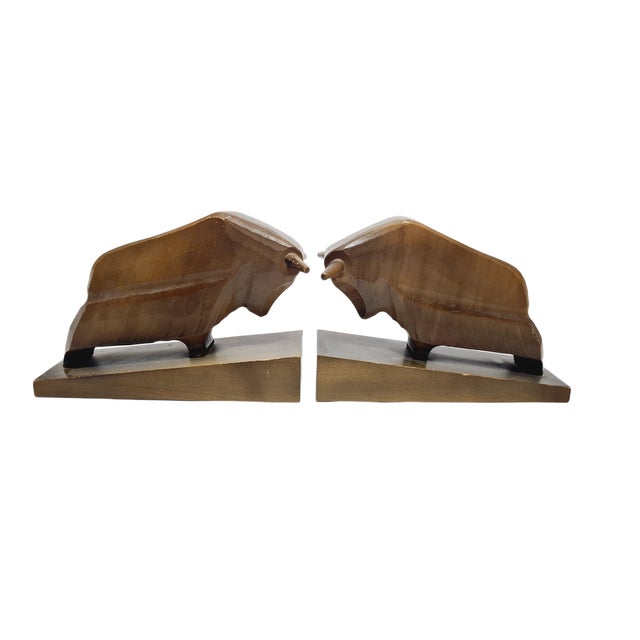 1950s Vintage Figurative Wooden Bookends, 1950s, Set of 2 For Sale - Image 5 of 13