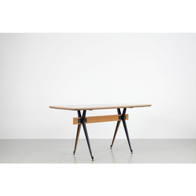 Mid-Century Modern Italian Dining Table and Chairs by Carlo Ratti for Industria Legni Curvati, 1950s, Set of 7 For Sale - Image 3 of 18
