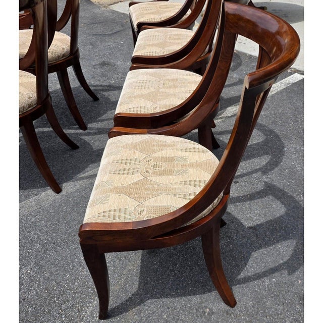 Stickley Late 20th Century Stickley Cherry Klismos Regency Style Dining Chairs, Set of 6 With Two Armchairs For Sale - Image 4 of 15