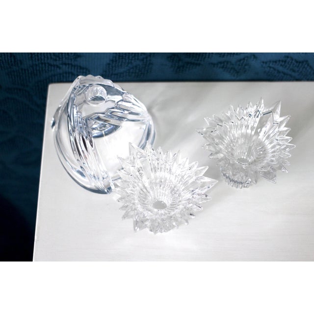 1980s Pair of Mikasa Crystal Candlesticks for Tapers For Sale - Image 5 of 10