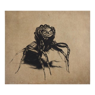 Contemporary Smiling Spider Etching For Sale