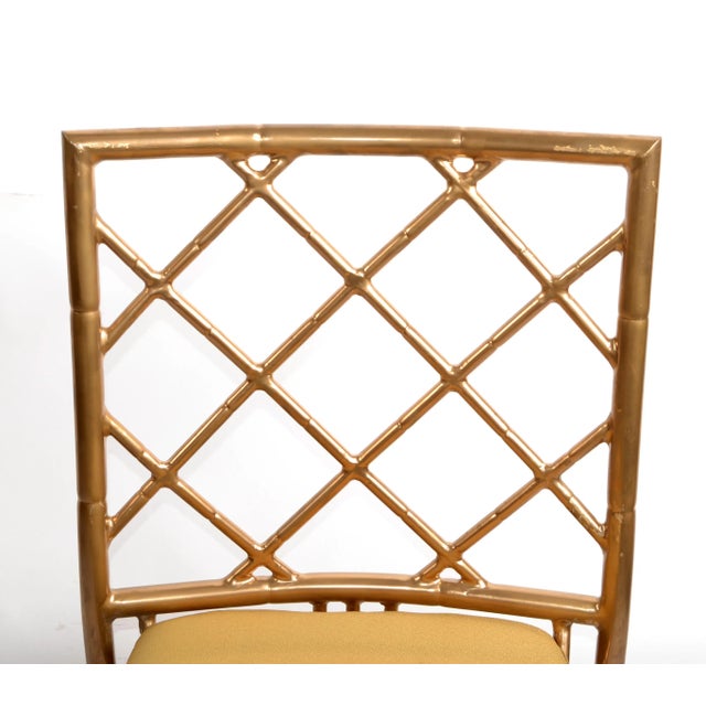 Goldenrod 1960s Set 12 Brown Jordan Style Stacking Side Event Chairs Faux Bamboo For Sale - Image 8 of 12