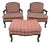 Pair of Fairfield Paisley Fauteuil Chairs With Ottoman For Sale