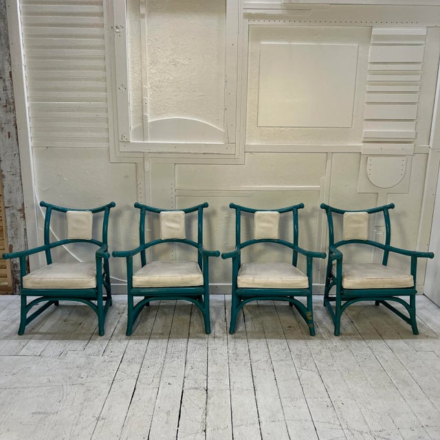 Tommi Parzinger for Willow and Reed Dining Game Set Brass Inlay For Sale In Cleveland - Image 6 of 13