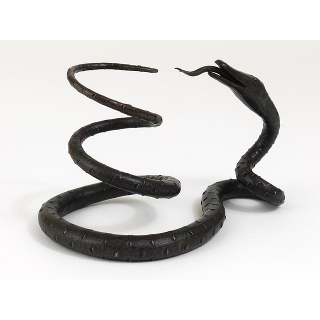 Austrian Snake Sculpture in Hand Forged Iron in the style of Edgar Brandt, 1920s For Sale - Image 6 of 18