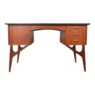 Mid 20th Century Atomic Danish Modern Writing Desk in Teak For Sale