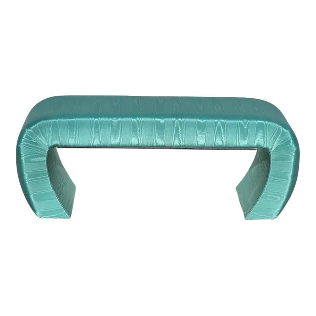 1980s Custom Made Waterfall Teal Bench For Sale