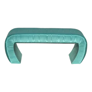 1980s Custom Made Waterfall Teal Bench