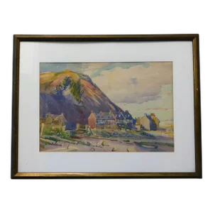 Arthur Hazard B.1872, Ca/Ma Artist, Coastal Scene, Watercolor