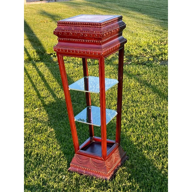 1930s Parlor Plant Stand With Rose Marble Top For Sale - Image 10 of 10