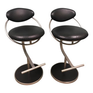 Design Institute America Milo Baughman Bar Stools - a Pair For Sale