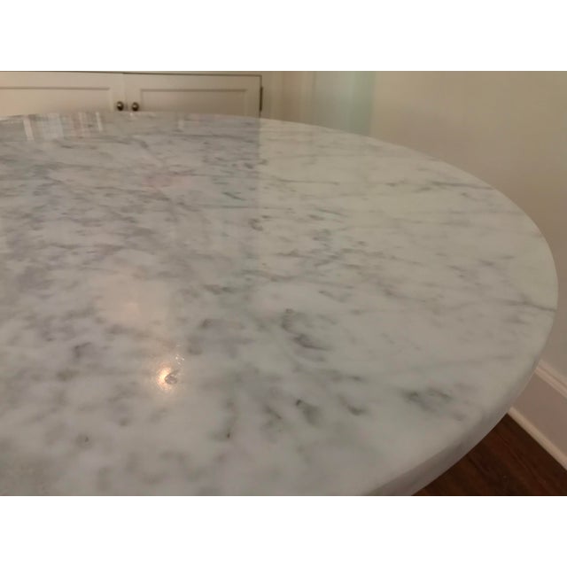 Metal Marble Top Wrought Iron Bistro Table For Sale - Image 7 of 9