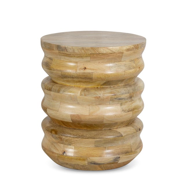 Aria Wood Accent Table, Natural For Sale - Image 4 of 4