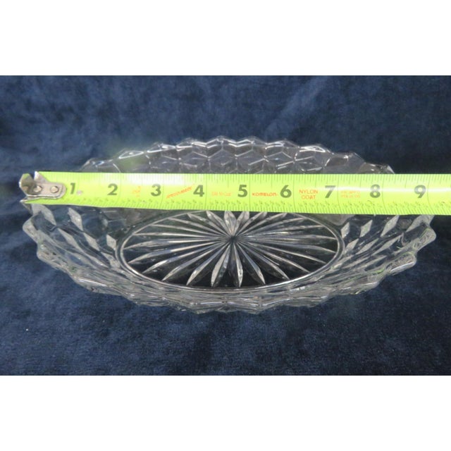 Fostoria American Line Clear Glass Dish With Cube Pattern Serving Bowl 4829b For Sale - Image 10 of 14