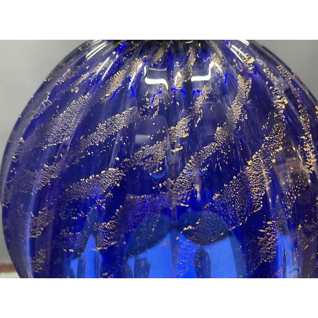 Blue Murano Cobalt Blue Glass Pendant Light, Italy, 1980s For Sale - Image 8 of 13