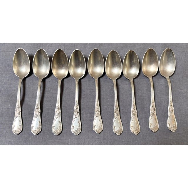 Silver Antique French Early 1900s Lux Silverplate Flatware--29 Pieces For Sale - Image 8 of 10