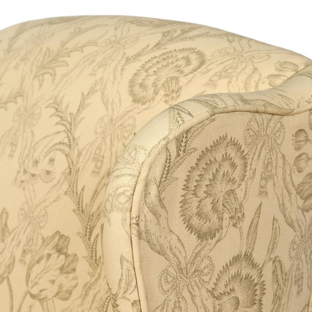 English Upholstered English Mahogany Wingback Chair For Sale - Image 3 of 4