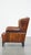 Vintage Leather Wing Chair with Red Corduroy Seat Cushion For Sale - Image 5 of 14