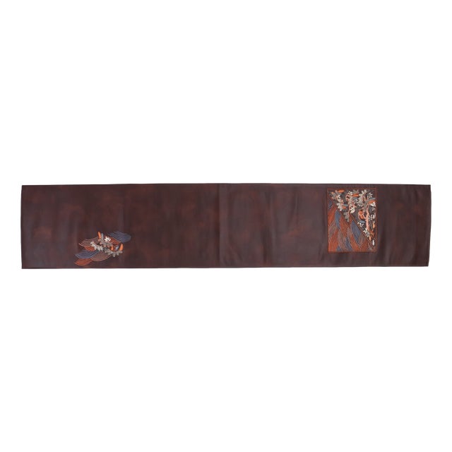 Japanese Ceremonial Silk Table Runner by Renaras For Sale