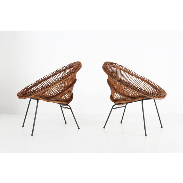 Set of Rattan Lounge Armchairs by Janine Abraham & Dirk Jan Rol, 1960s For Sale - Image 6 of 14