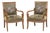 French Empire Style Armchairs With Heraldic Crests, a Pair For Sale