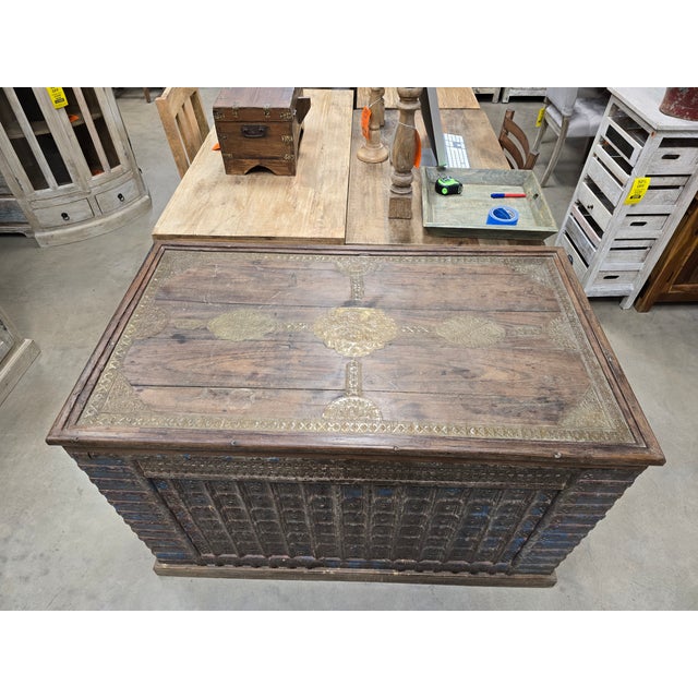 Ink Blue 1970s Anglo-Indian Reclaimed Wood Desk For Sale - Image 8 of 15