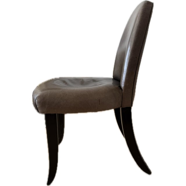 Donghia Vintage Italian Leather Dining Chairs Attributed to Donghia (Set of 6) For Sale - Image 4 of 10