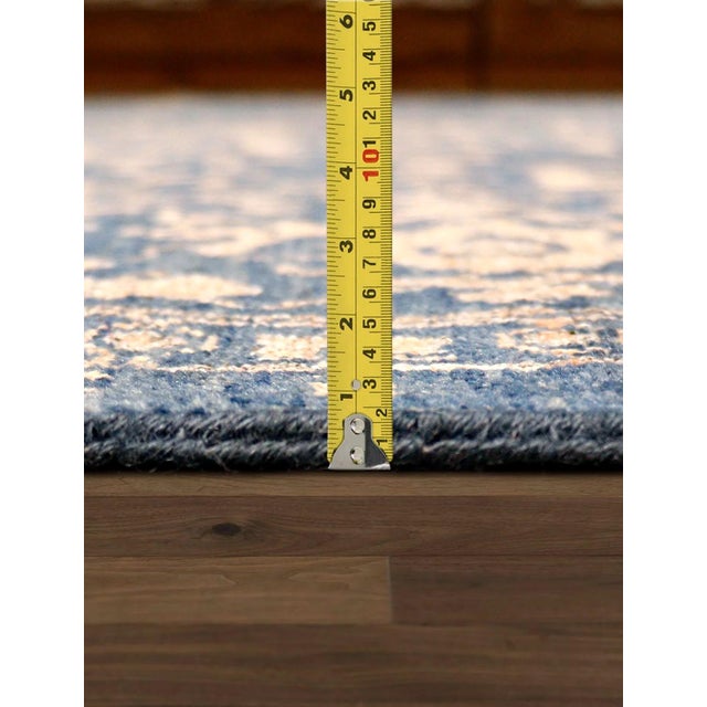 Modern Pasargad Home Transitiona Blue Area Rug- 9' 0" X 12' 2" For Sale - Image 3 of 8