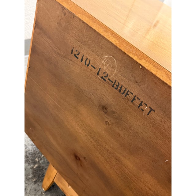Early 20th Century American of Martinsville Mid Century Walnut Sideboard Buffet Credenza For Sale - Image 5 of 12