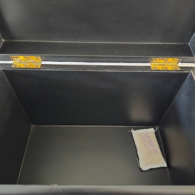 1980s Maitland Smith Ornate Hinged Mahogany Chest With Brass Ball Feet Leaf Finnial For Sale - Image 11 of 18