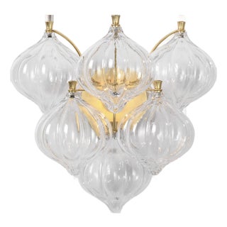 Julie Neill for Visual Comfort Signature Caselli 15" Sconce in Gild with Clear Glass For Sale