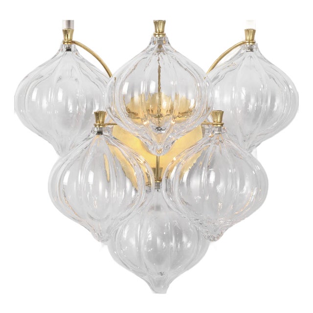 Julie Neill for Visual Comfort Signature Caselli 15" Sconce in Gild with Clear Glass For Sale