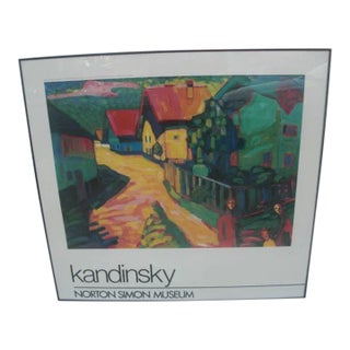 1982 Kandinsky Lithograph From Norton Simon Museum Poster "Street in Murnau With Woman" 1908 For Sale