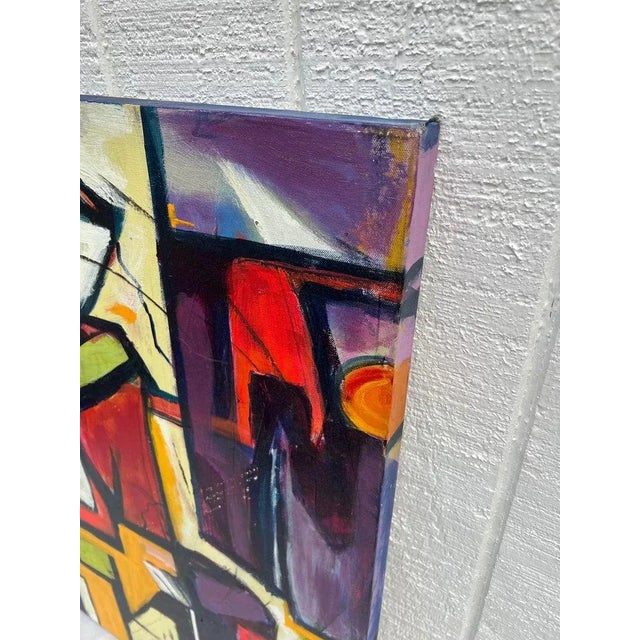 Late 20th Century Large Carol Bertrand Colorful Post Modern Abstract For Sale - Image 5 of 13